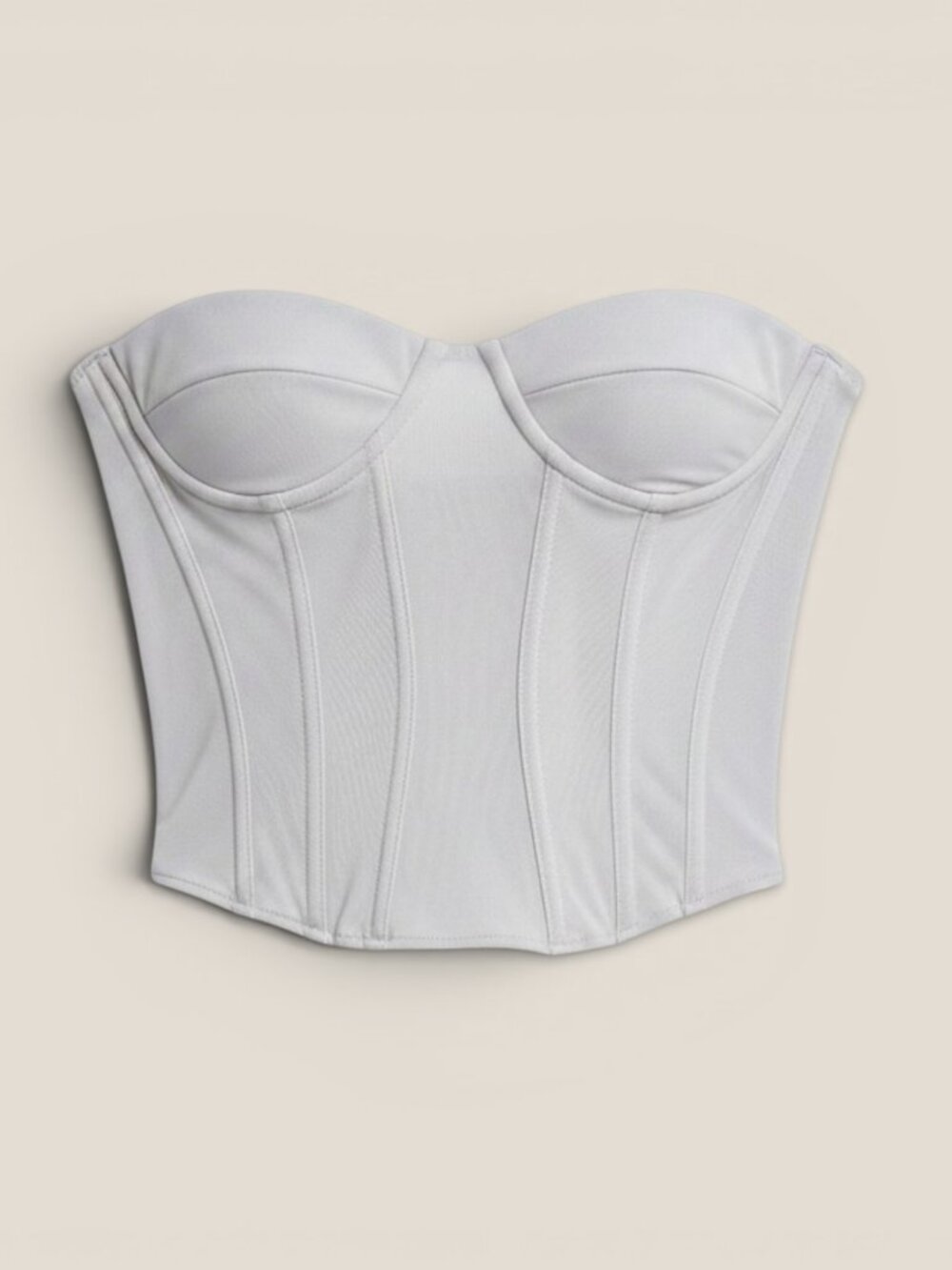House of CB Demi Corset Bustier Silver Pewter XS NWOT